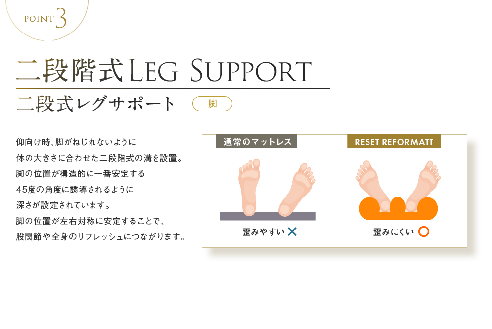 POINT3　二段階式　LEG　SEPPORT